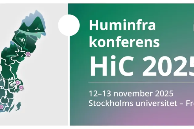 Profilbild_HiC2025_sv.webp Huminfra logga och text: Huminfra konferens