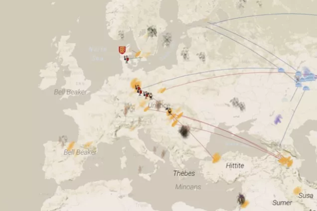 Picture. A map of migration in Europe. 