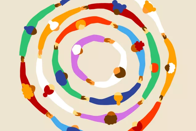Illustration. Ring dance from above.
