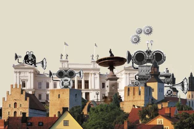 Illustration. Robotar i Visby med Lunds universitet